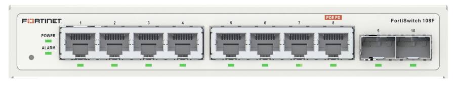 FORTINET  
FortiSwitch 108F  
POWER  
ALARM  
POE PD