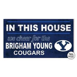 Jardine - BYU Cougars 11'' x 20'' Indoor/Outdoor In This House Sign - Navy