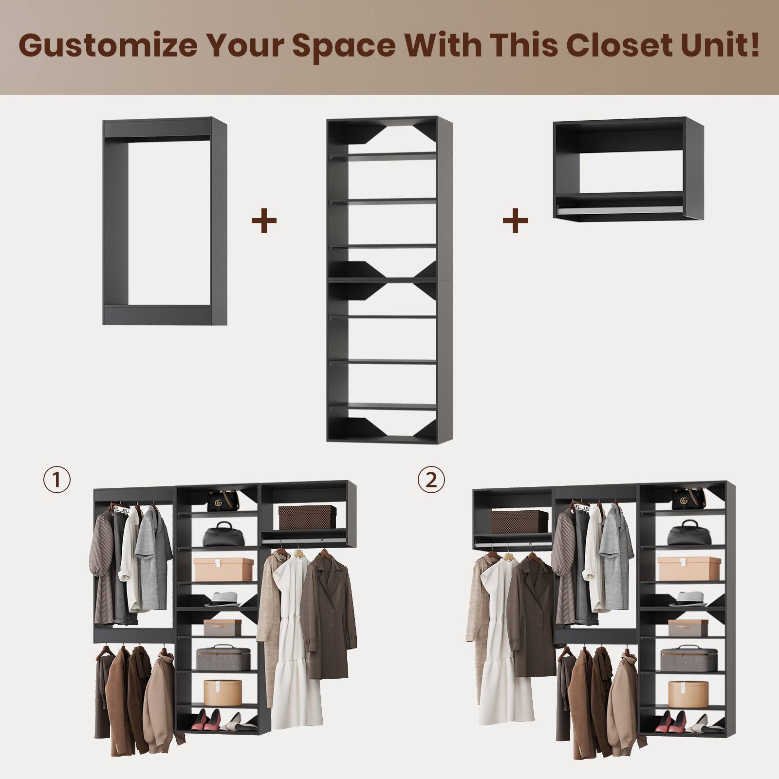 Customize Your Space With This Closet Unit!

1 + 2 + 1