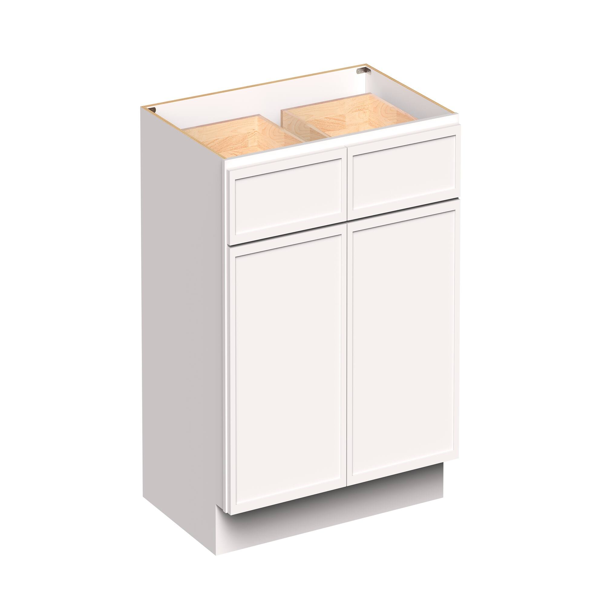 Angle. Boyel Living - 36-in W x 34.5-in H x 24-in D Slim Shaker RTA Kitchen Base Cabinet with Soft-Close - Snow White.