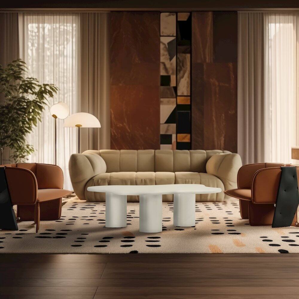 Alt View 1. Meridian Furniture - Romaine Cream Coffee Table - Beige.