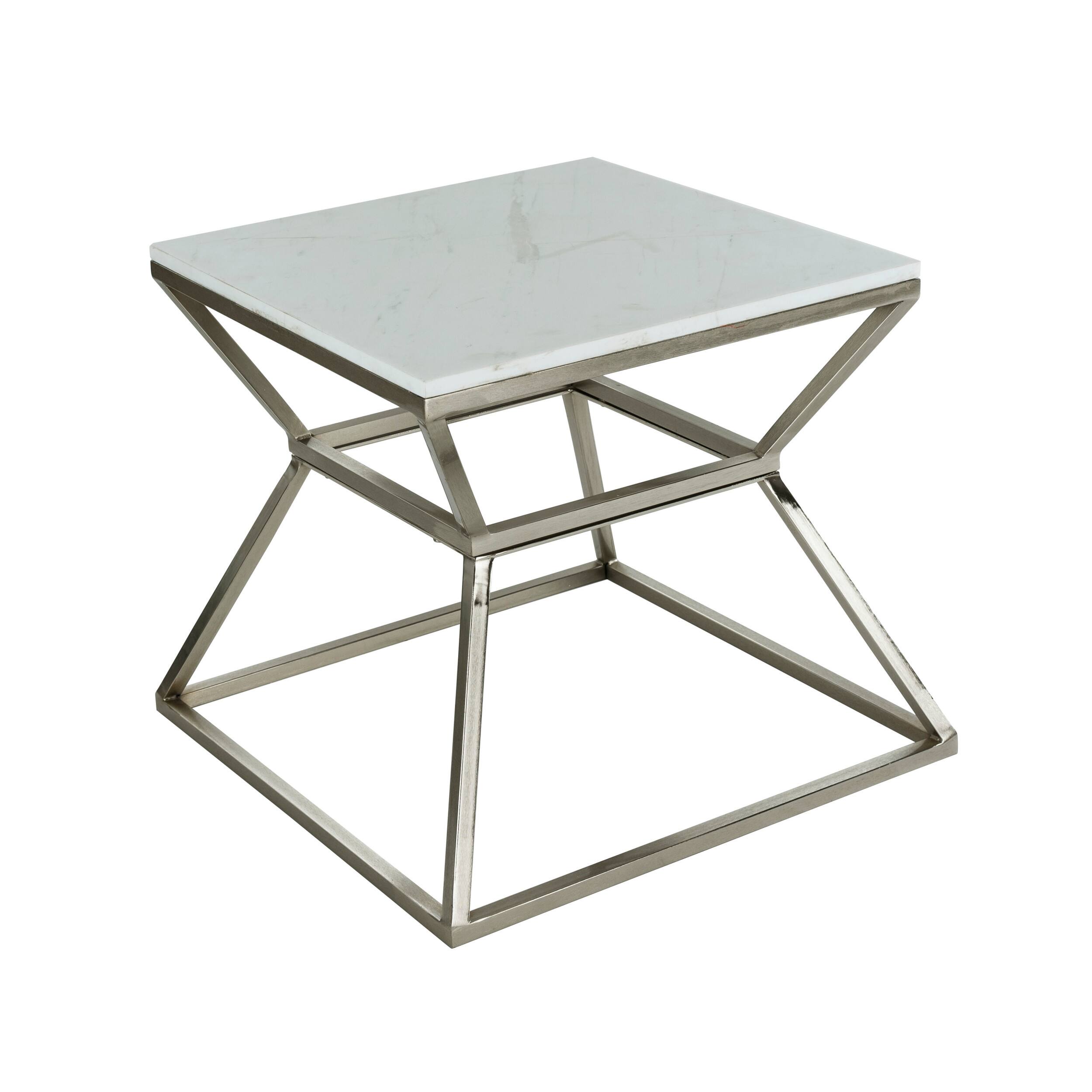 Alt View 11. Adore Decor - Audrey Marble Side Table - Silver.