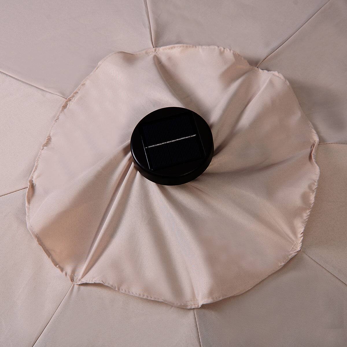 Alt View 1. WELLFOR - 10FT Patio Solar Umbrella with LED Lights and Crank Lift.