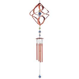 FC Design - 35" Long Spiral Wind Chime with Copper Gem Outdoor Patio or Garden Hanging Decoration - Multi-Color