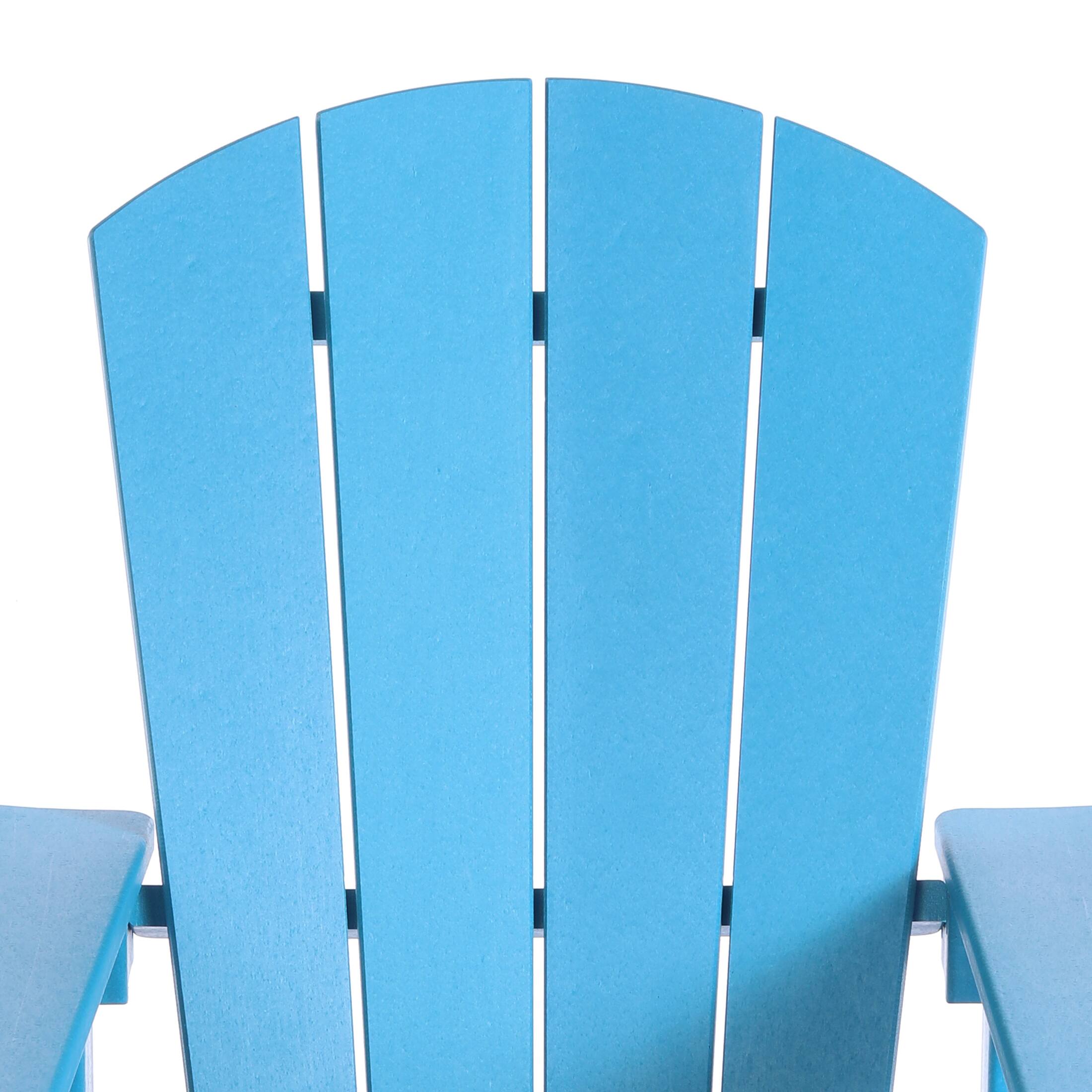 Alt View 3. WestinTrends - WestinTrends Malibu Kids Outdoor Adirondack Plastic Patio Chair (Set of 4) - Pacific Blue.