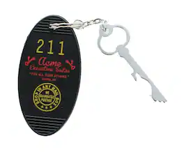 Crowded Coop - Retro Motel Key Fob - Acme Exec Suites - Black