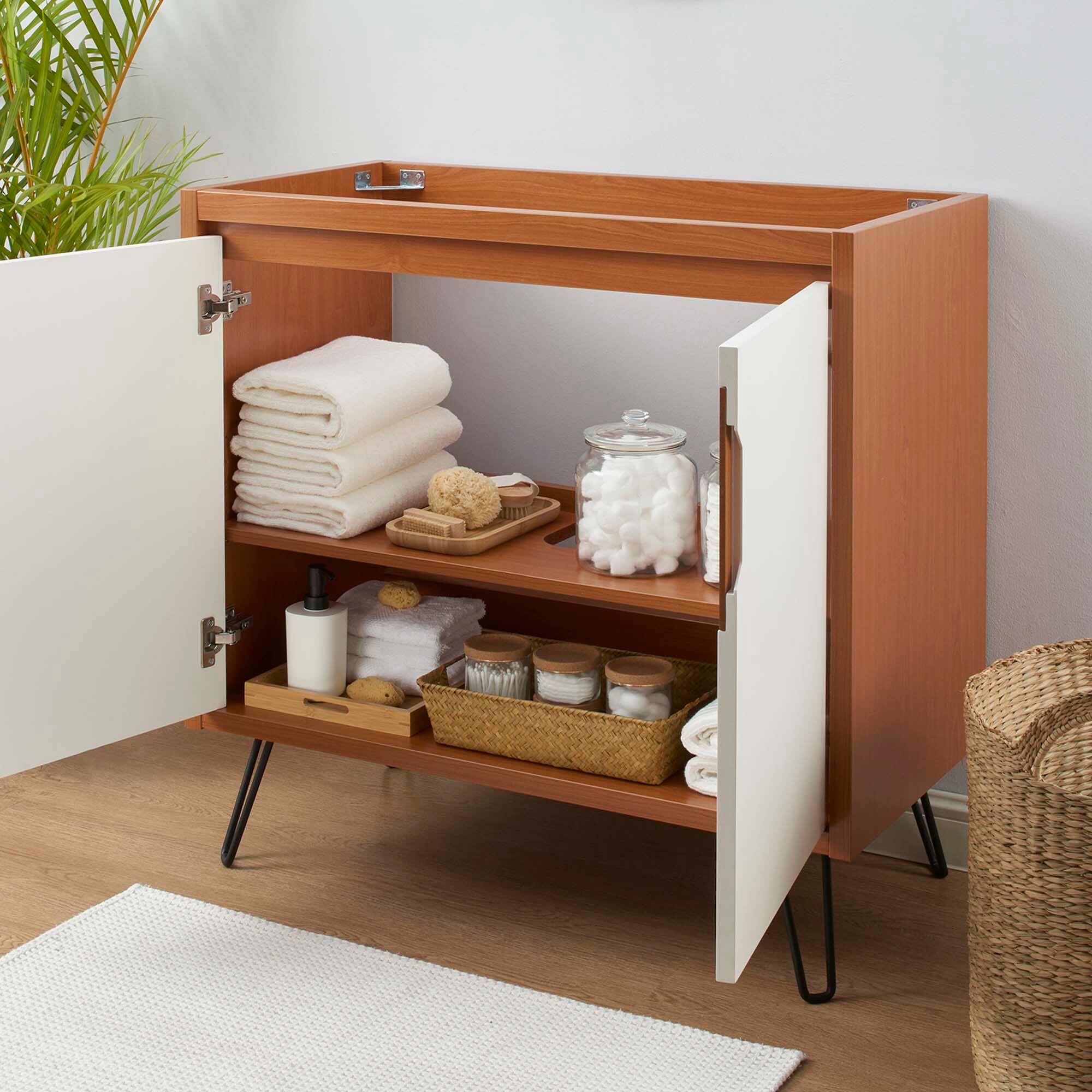 Back. Modway - Energize Bathroom Cabinet Basin Not Included - Cherry White.