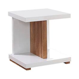 Manhattan Lane - End Table with Open Bottom Parted Shelf - White and Brown