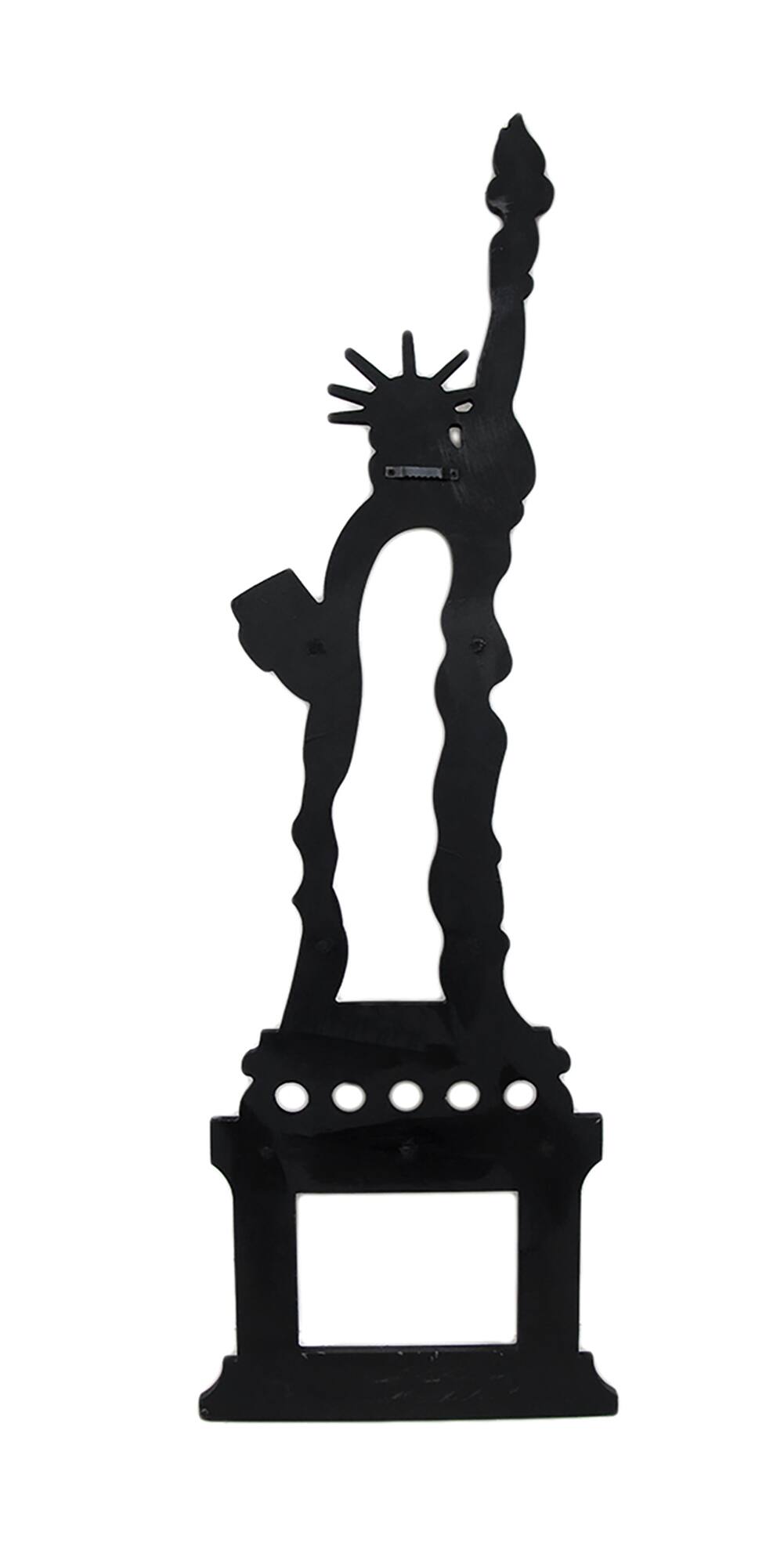 Alt View 2. Zeckos - Wooden Statue of Liberty Decorative Wall Hook Hanging - Green.