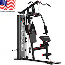 HARISON - Multifunctional Home Gym Equipment, Full Body Workout Equipment with Pulley System, No Weights(BBG11511) - Black