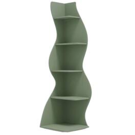 Hivvago - Modern Whimsical 5 Shelf Corner Bookcase Wood Finish - Green