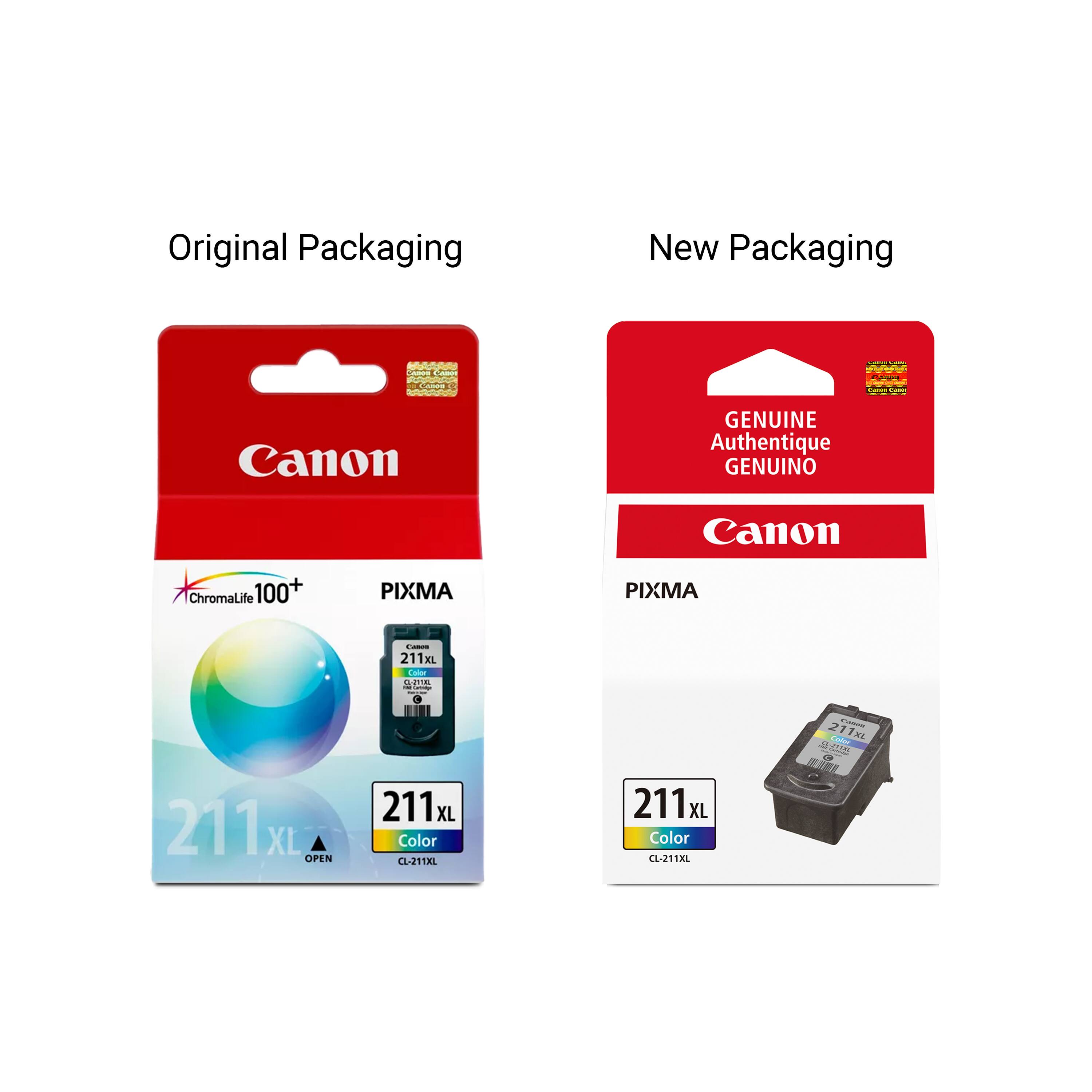 Original Packaging New Packaging Canon GENUINE Authentique GENUINO ChromaLife 100+ PIXMA Canon PIXMA i 211x XL -a a 211 XL OPEN 211 XL Color CL-211XL 211xL XL Color CL-J11E 1XL 211xL