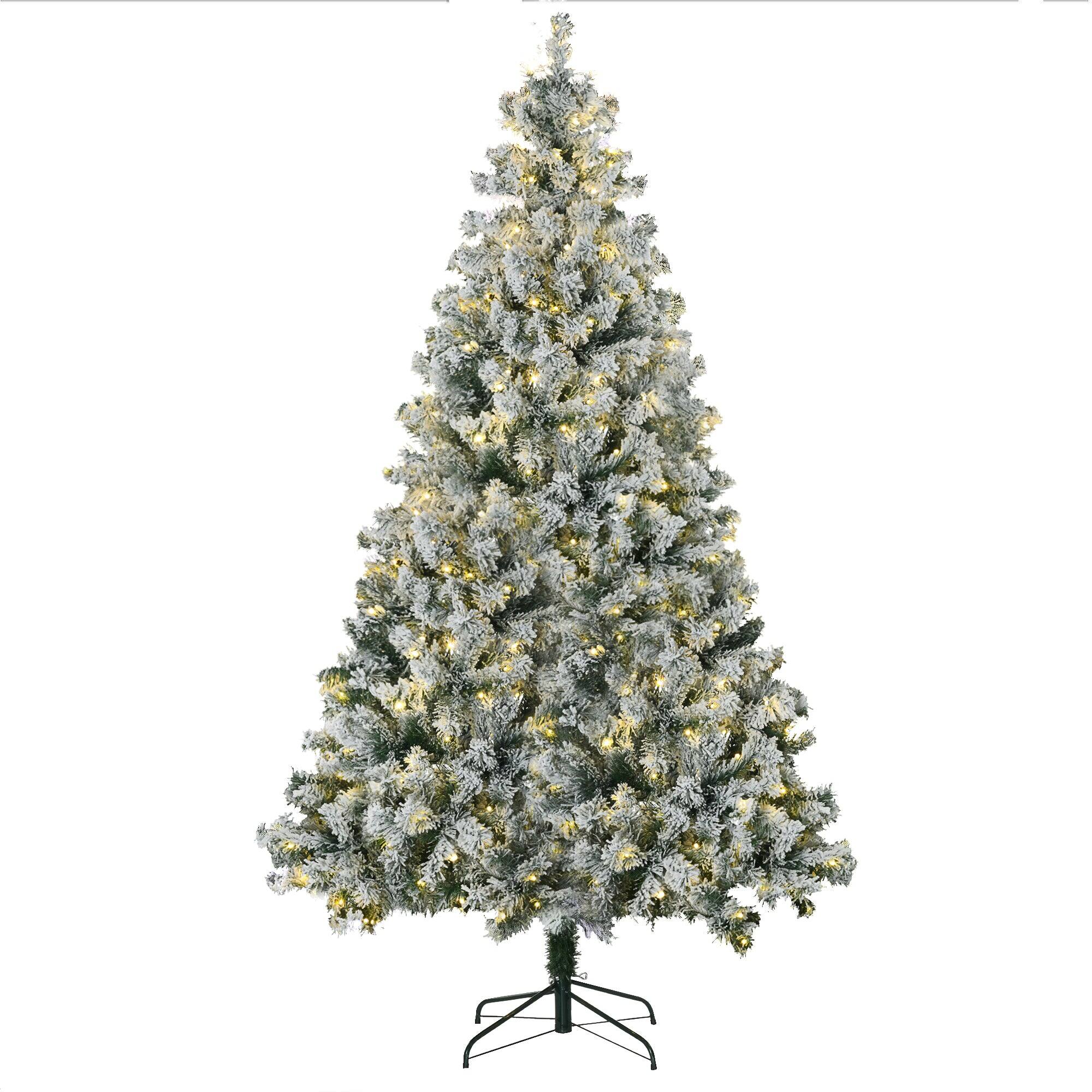 Alt View 5. Hivvago - 7.5ft Tall Prelit Artificial Christmas Tree Holiday DÃ©cor with 1149 Snow Flocked Branches - Green.