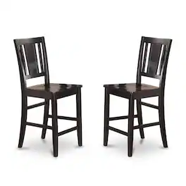 East West Furniture - Buckland Counter Height Chair for dining room with Wood Seat Finish - Black