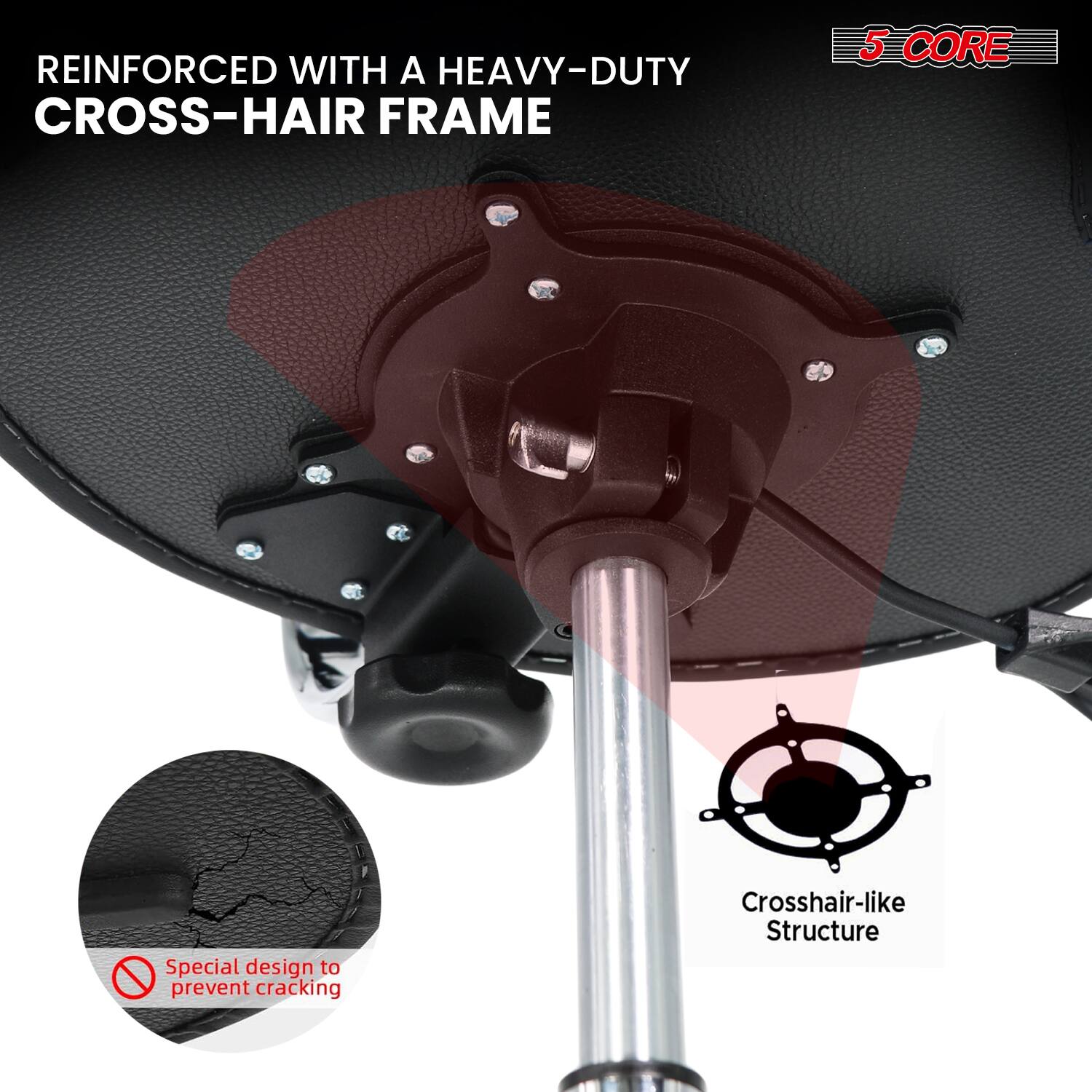REINFORCED WITH A HEAVY-DUTY CROSS-HAIR FRAME

5 CORE

Special design to prevent cracking

Crosshair-like Structure