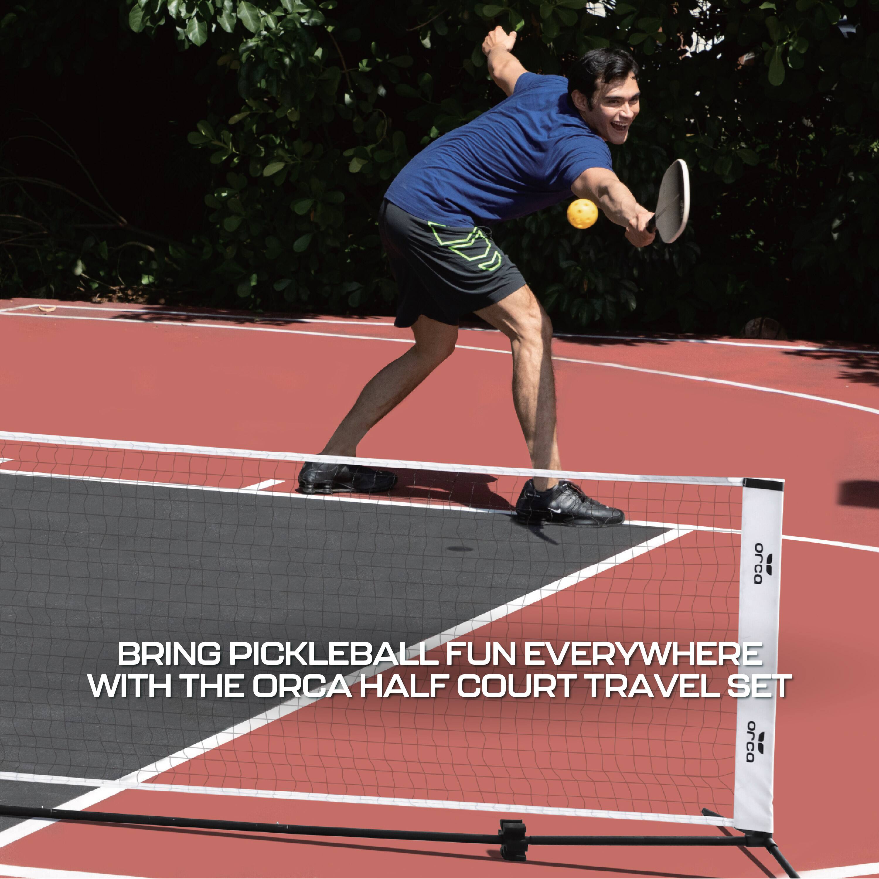 Bring pickleball fun everywhere with the Orca Half Court Travel Set.