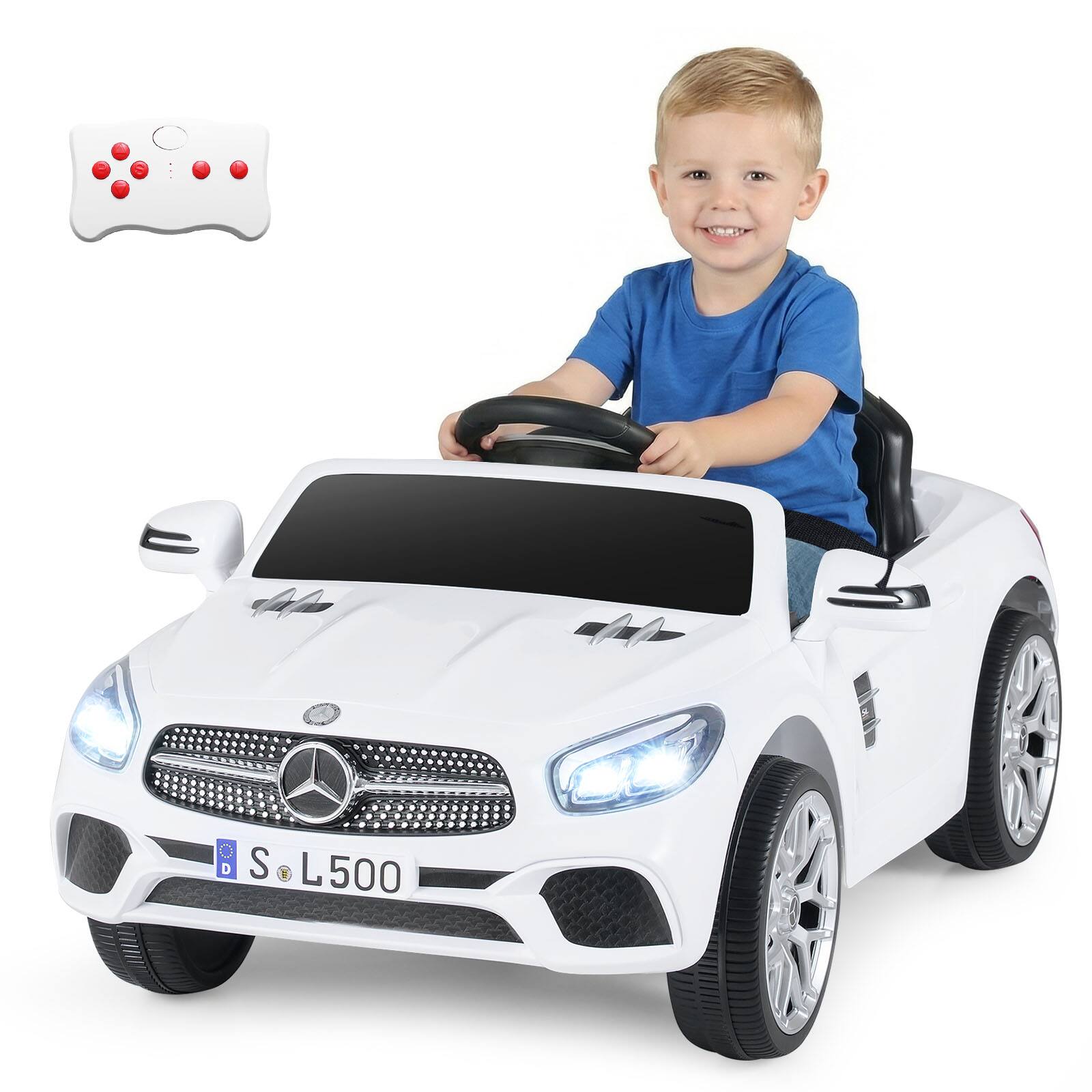 Alt View 9. Costway - Costway Licensed Mercedes-Benz SL R231 Kids Ride on Car 12V Electric Vehicle with Music - White.