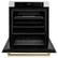 Angle. ZLINE - 30 in. Autograph Wall Oven w/ Air Fry and Self Clean w/ White and Gold Accents - Stainless Steel.