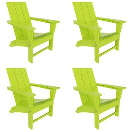 WestinTrends - Ashore Modern Outdoor Folding Adirondack Chair (Set of 4) - Lime