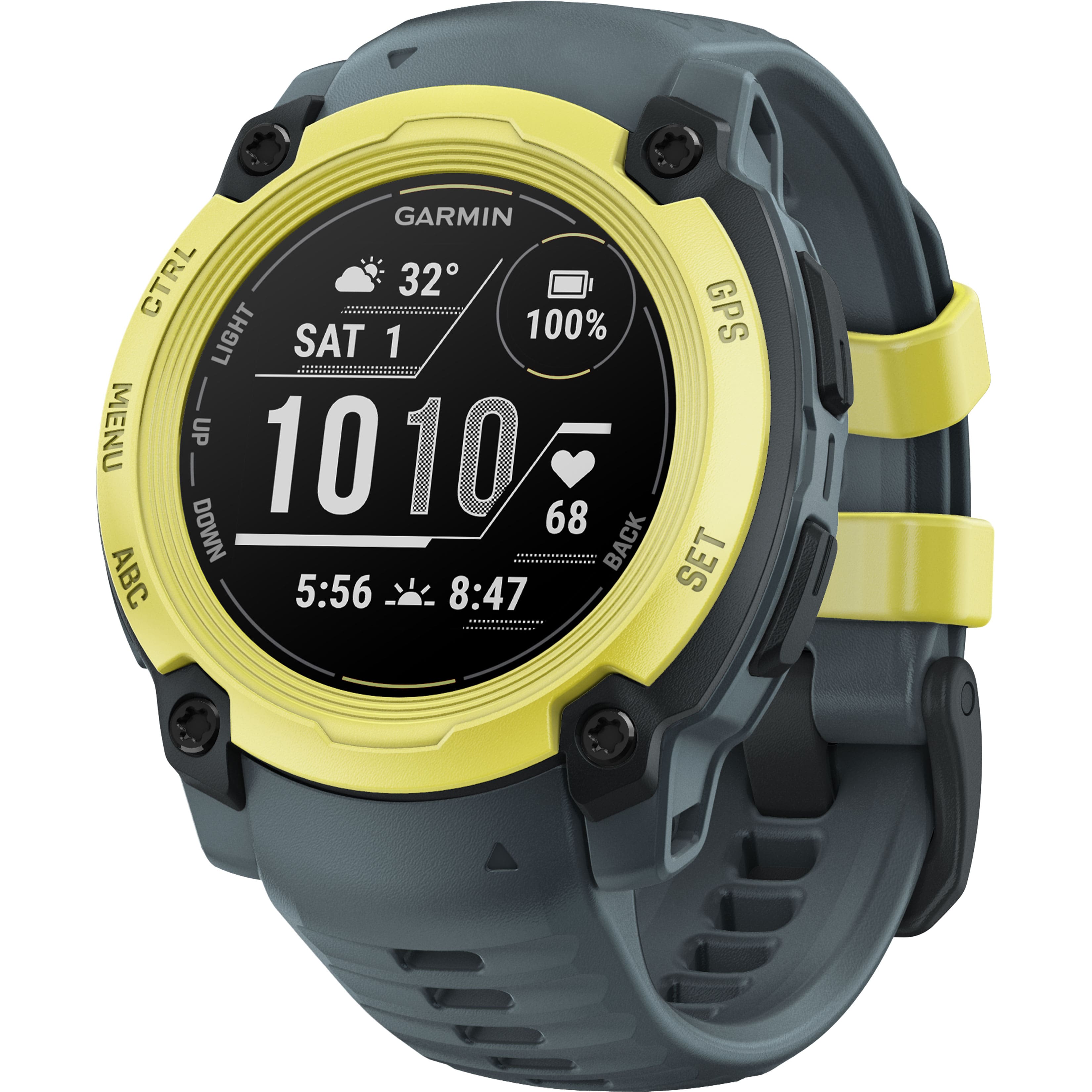 Garmin - Instinct E GPS Smartwatch 40 mm Fiber-reinforced Polymer - Electric Lime with Twilight Band - (2025) - Front_Zoom