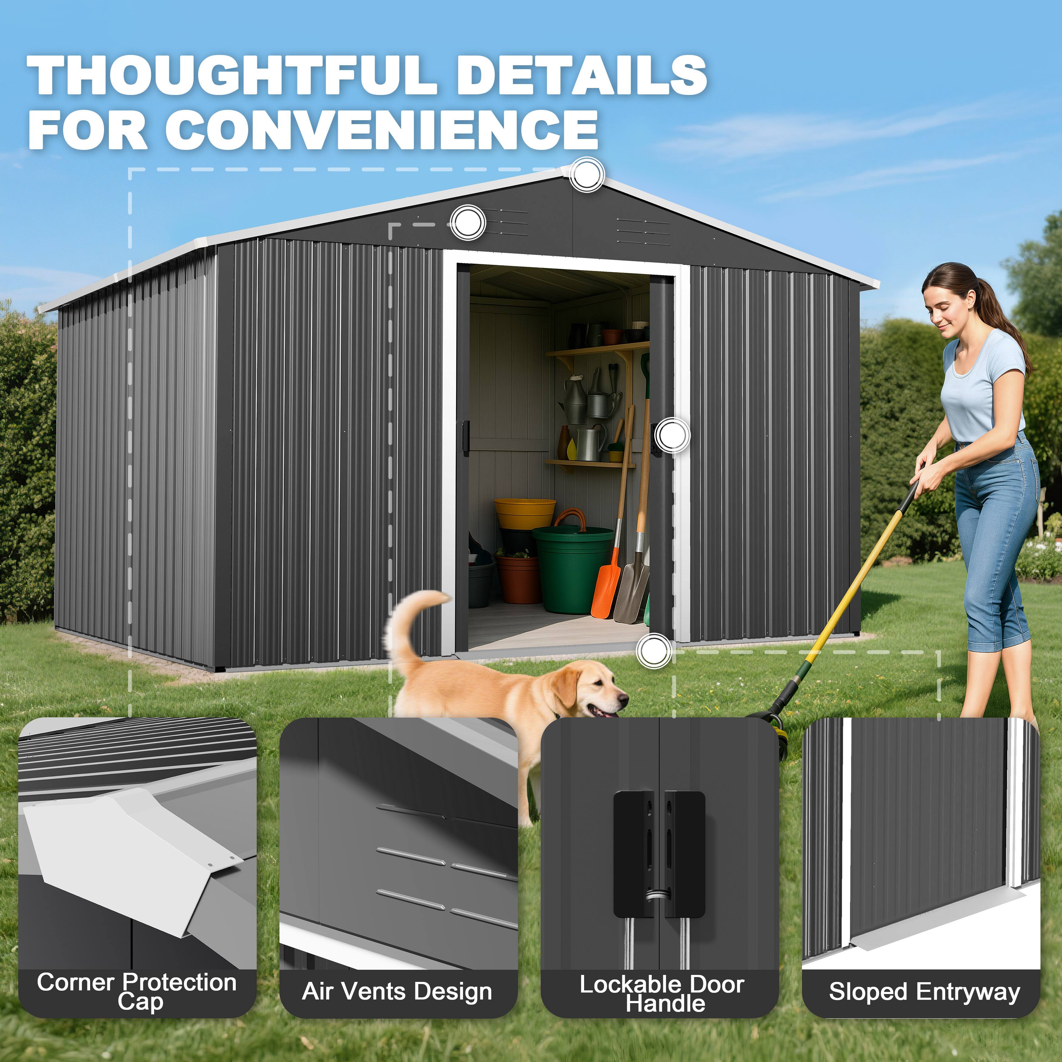 THOUGHTFUL DETAILS FOR CONVENIENCE

- Corner Protection Cap
- Air Vents Design
- Lockable Door Handle
- Sloped Entryway