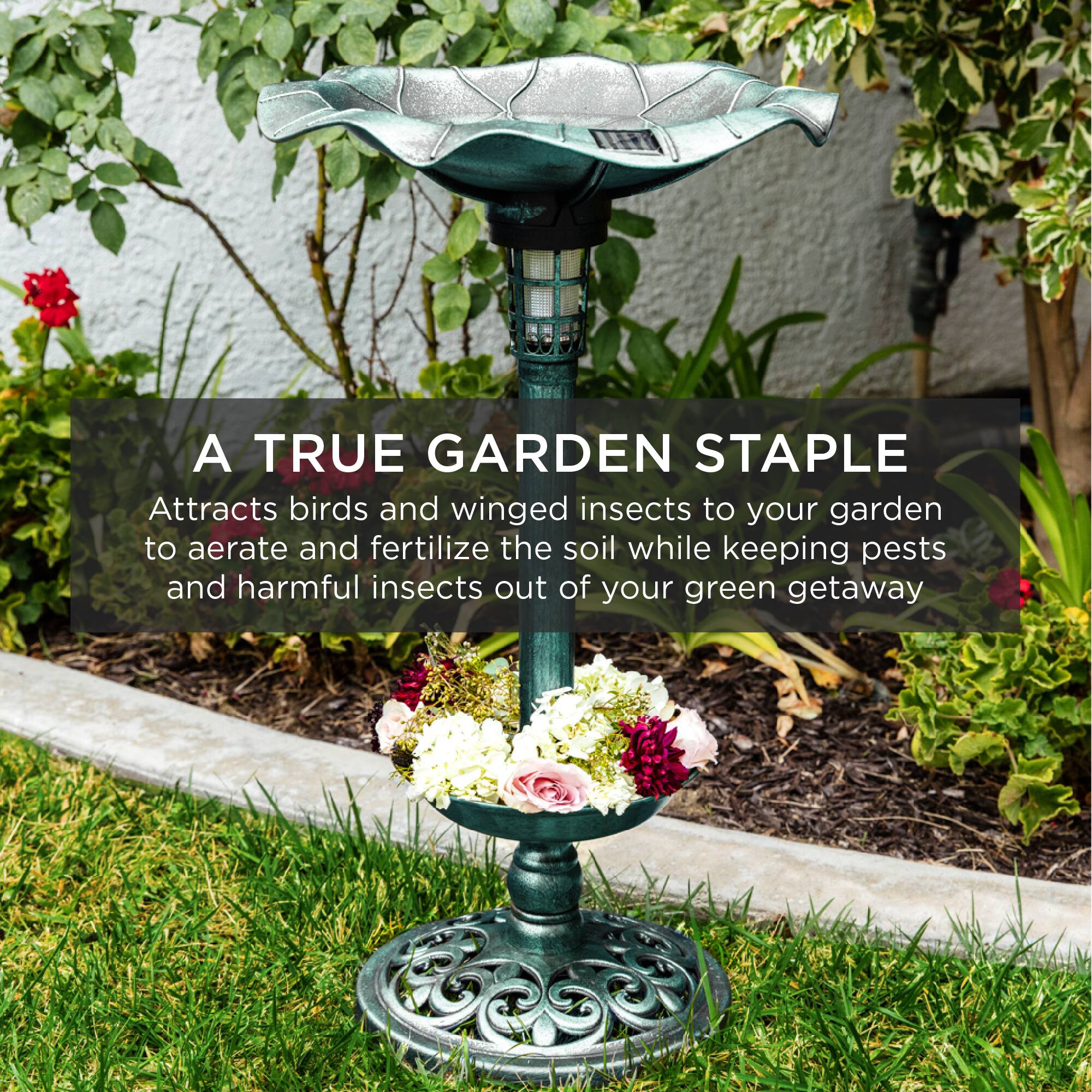 A TRUE GARDEN STAPLE

Attracts birds and winged insects to your garden to aerate and fertilize the soil while keeping pests and harmful insects out of your green getaway