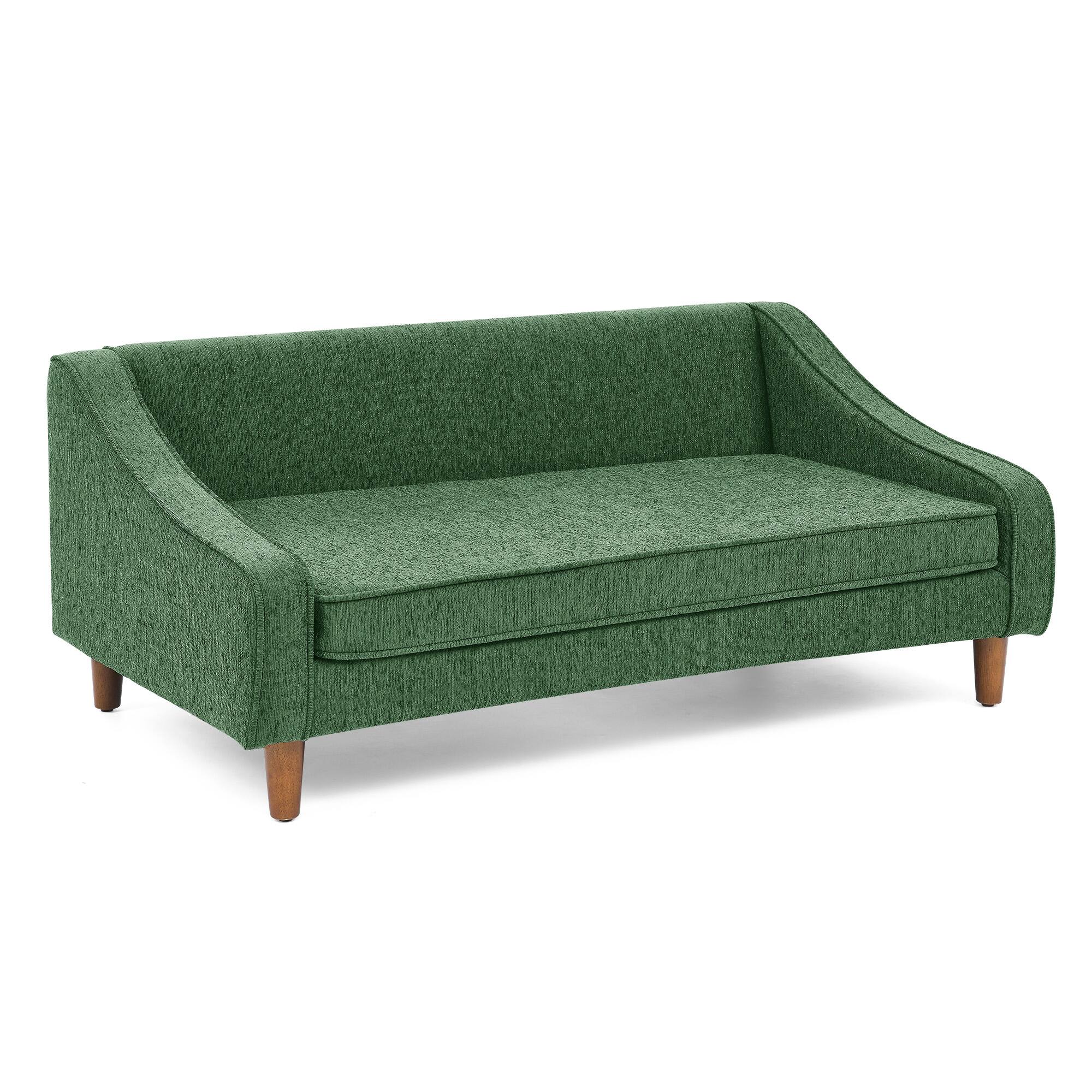 Alt View 5. APRILSOUL - Durable Elevated Dog Sofa Bed Pet sofa with modern irregular armrest design Comfortable soft dog sofa Green - Green.