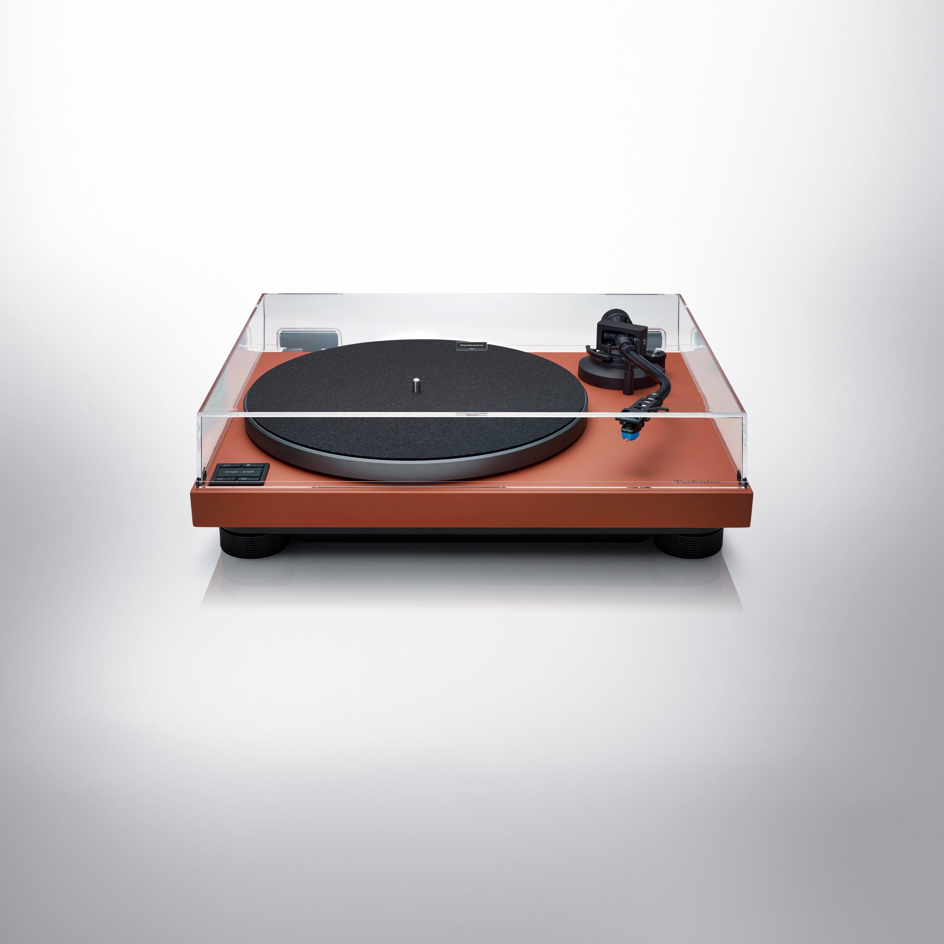 Alt View 1. Technics - Technics HiFi Bluetooth Turntable with Coreless Direct Drive Motor, Audiophile-Grade Cartridge and Precision Tonearm - Terracotta Brown.