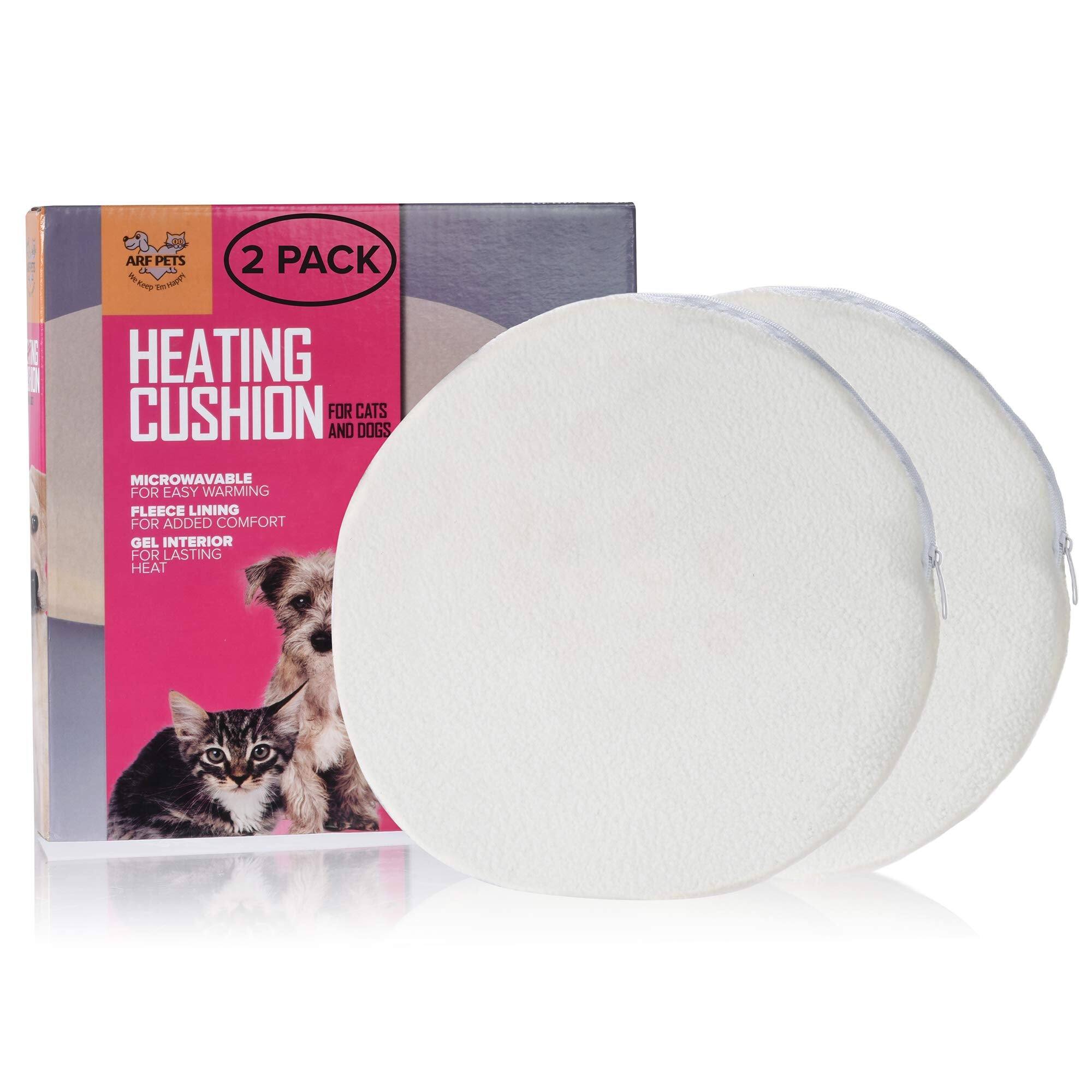 ARF Pets 2 Pack - Pncho Heating Cushion for Cats and Dogs. Microwaveable for easy warming. Fleece lining for added comfort. Gel interior for lasting heat.