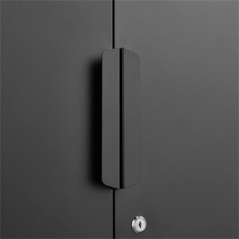 Alt View 4. HTUTWOO - 70" 2-Door File Cabinet with Lock for Commercial & Home Office - 4 Adjustable Shelves, Legal & Letter Size Storage - Black.