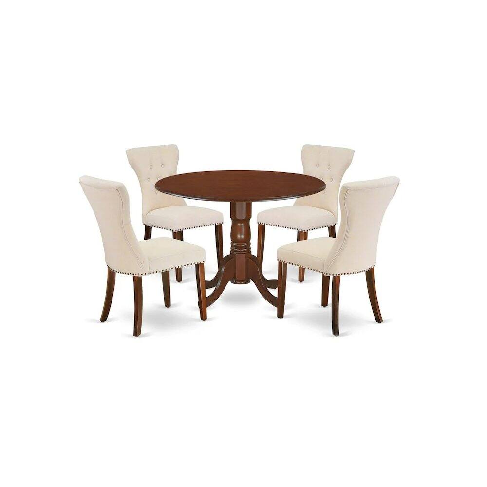 Back. East West Furniture - Dining Room Set Mahogany - Brown.