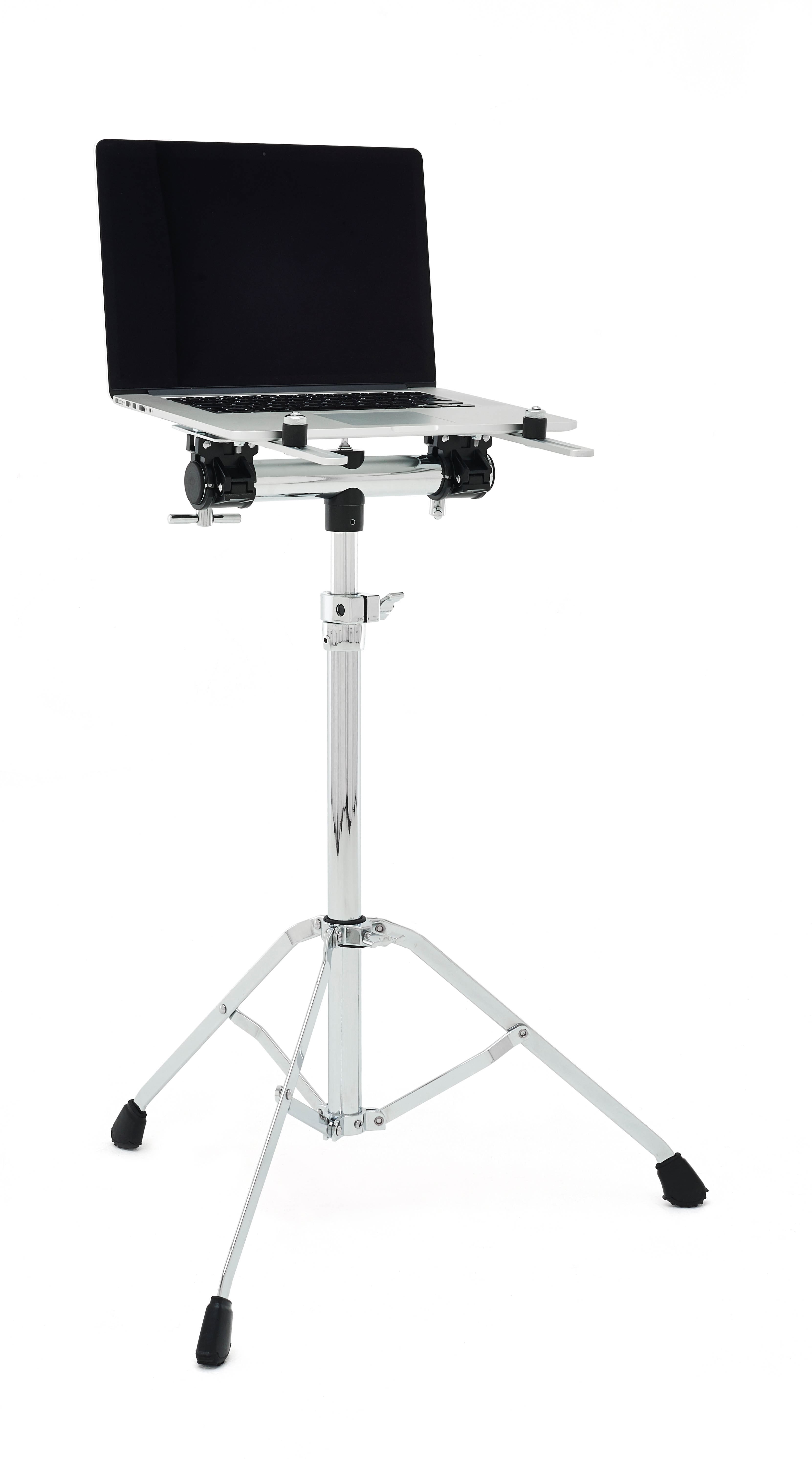 Gibraltar Hardware - Electronic Mounting Station, Adjustable Laptop & Mixer Stand, with 18" Mounting Arms, Rubber Stoppers & T-Top