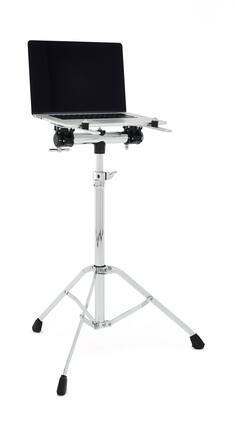 Gibraltar Hardware - Electronic Mounting Station, Adjustable Laptop & Mixer Stand, with 18" Mounting Arms, Rubber Stoppers & T-Top