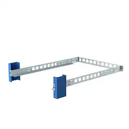 RackSolutions - 1U 2Post Universal Rack Rail with Wirebar, 24" Depth, Compatible with Dell, HP, IBM, Cable Management - Metallic