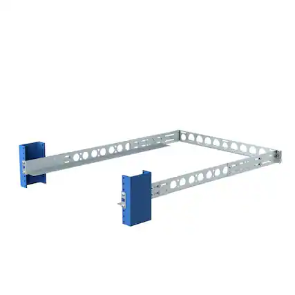 Front. RackSolutions - RackSolutions 1U 2Post Universal Rack Rail with Wirebar, 24" Depth, Compatible with Dell, HP, IBM, Cable Management - Metallic.