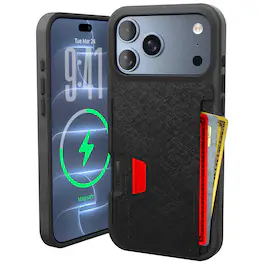 Smartish - iPhone 18 Pro Max/17 Pro Max Wallet Case - Wallet Slayer Vol 2 - Card Holder w/ Card Kickstand - Black - Black Tie Affair