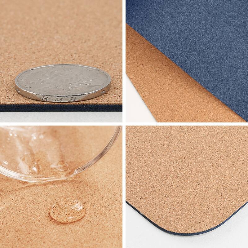 Angle. GEEKOM - Premium Eco-Leather Mouse Pad - Navy Blue.