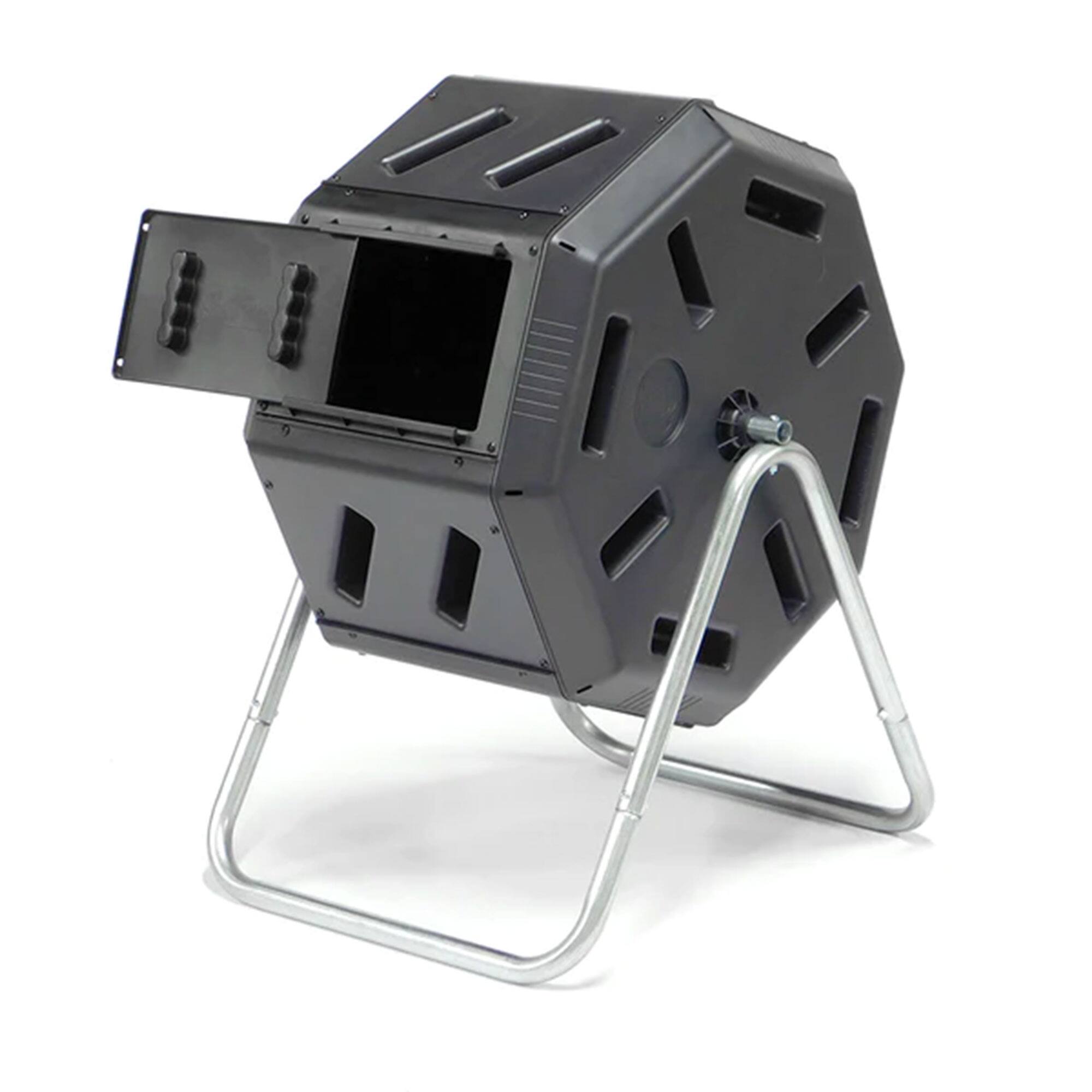 Alt View 2. FCMP Outdoor - FCMP Outdoor 22.5 Gallon Tumbling Composter Waste Bin with Aeration Holes, Black - Black.