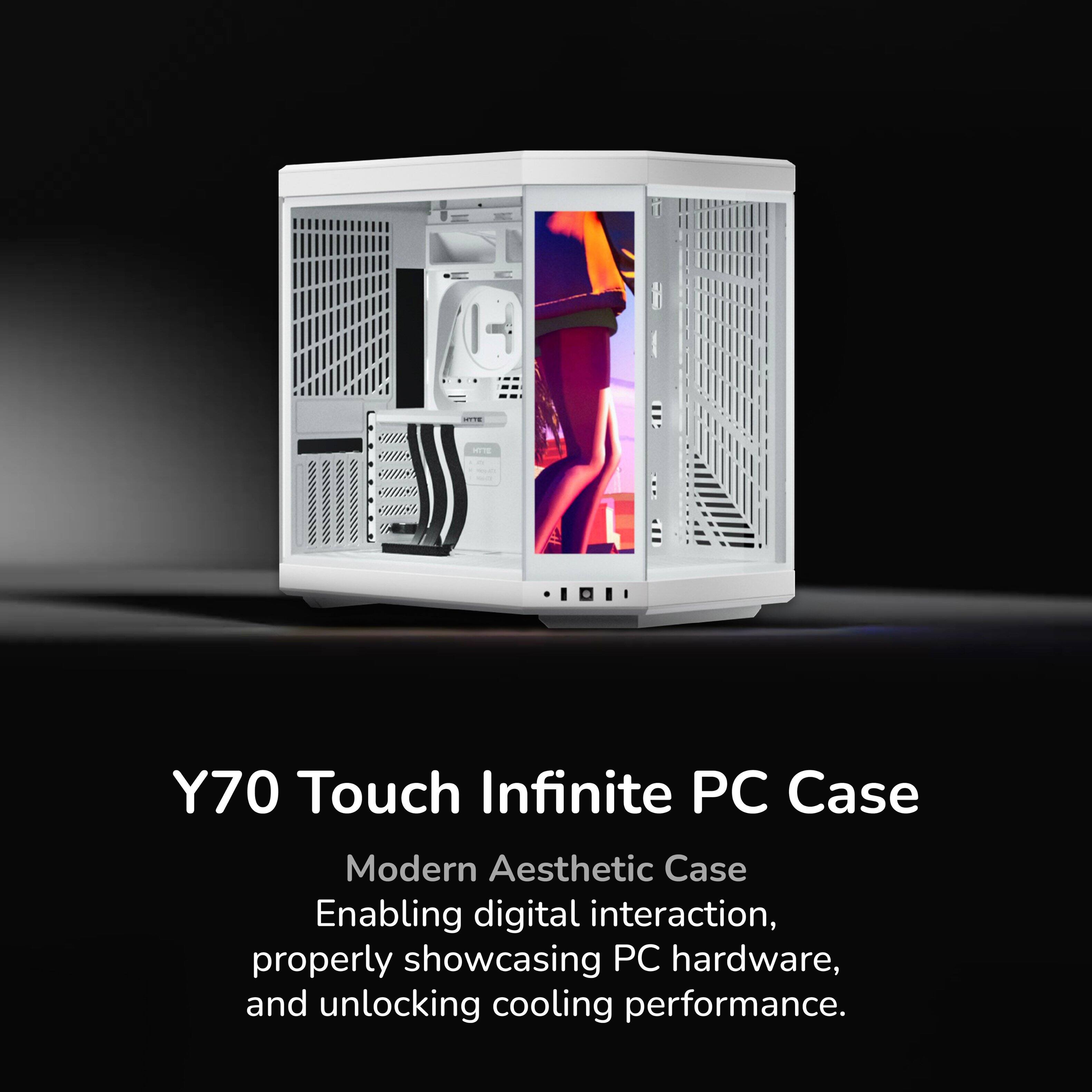 Y70 Touch Infinite PC Case

Modern Aesthetic Case

Enabling digital interaction, properly showcasing PC hardware, and unlocking cooling performance.