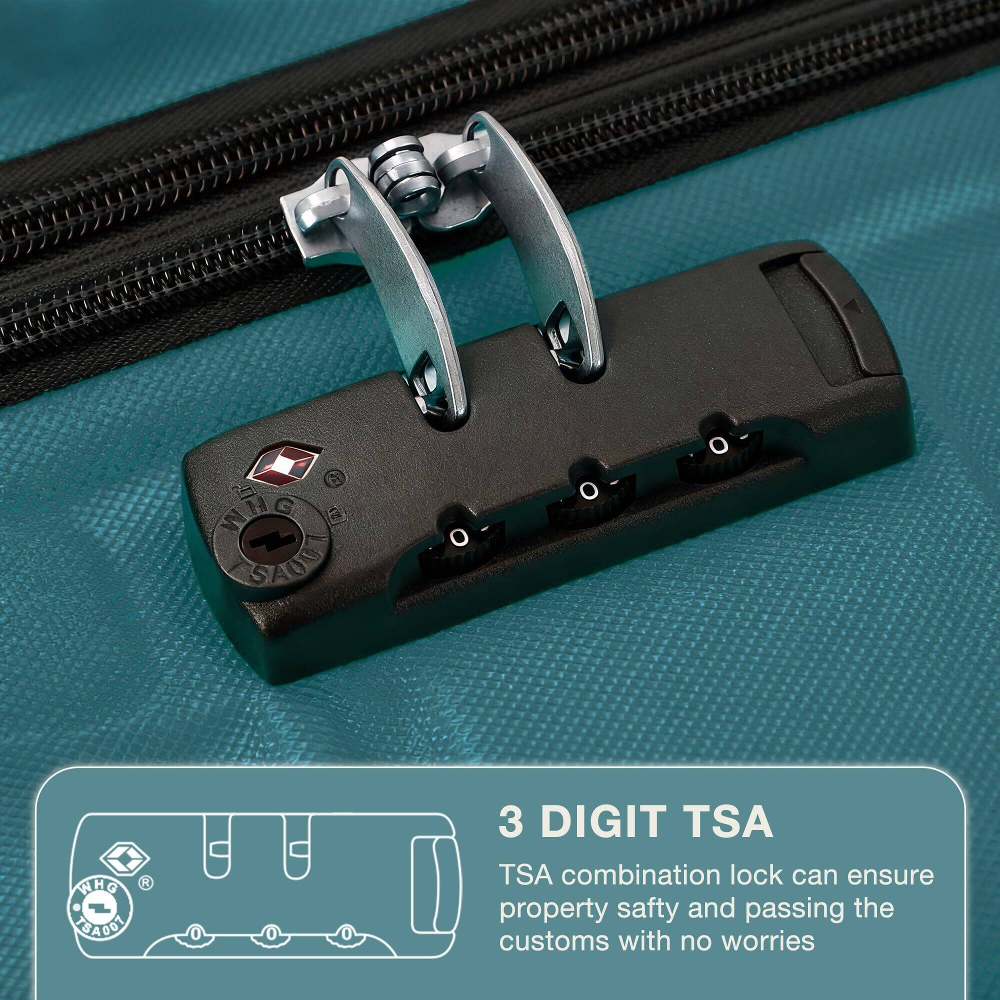 3 DIGIT TSA  
TSA combination lock can ensure property safety and passing the customs with no worries