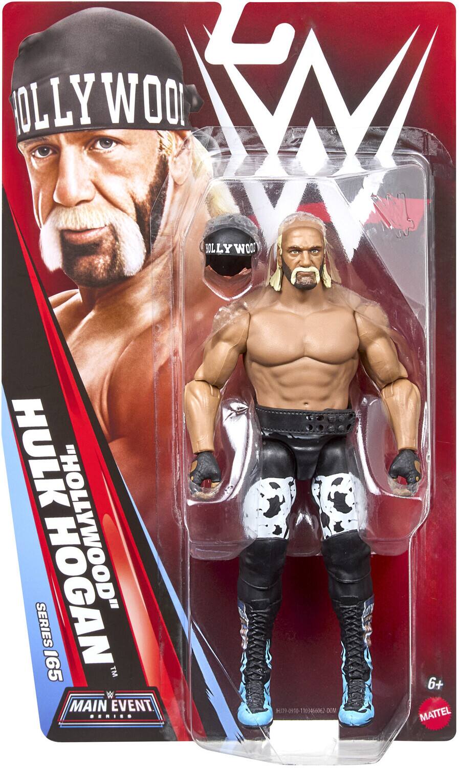 HOLLY WOOD  
HULK HOGAN  
"THE HOLLYWOOD"  
SERIES 165  
MAIN EVENT  
WWE  
6+  
MATTEL
