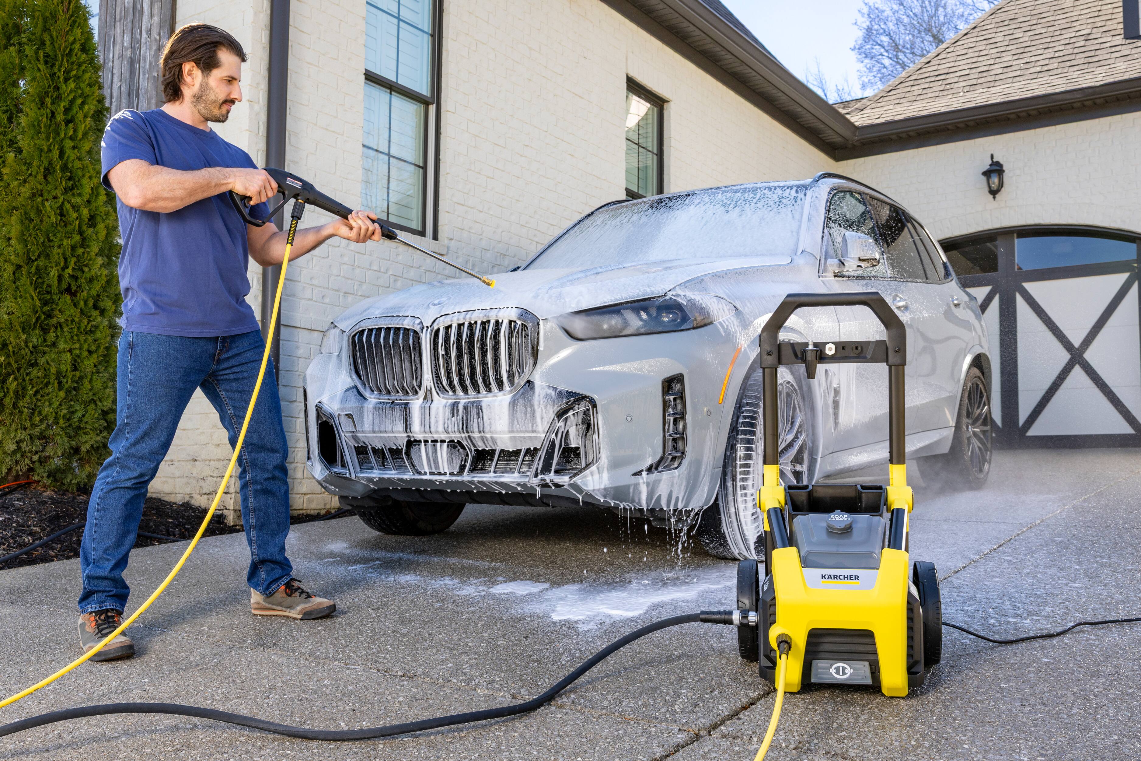 Alt View 3. Karcher - Pressure Washer K2100PS, Detergent Tank, For Cars, Driveways, Siding, Patios - Max 2.07 GPM - Yellow.