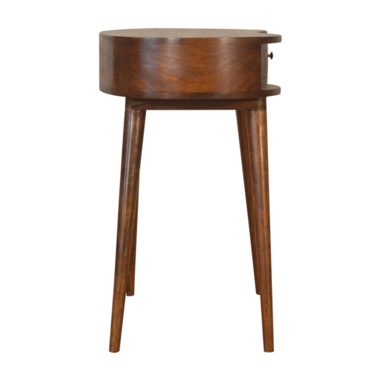 Alt View 5. Artisan Furniture - Artisan Furniture Solid Wood Chestnut Rounded Writing Desk, 1 Drawer, 1 Open Slot, Dark Brown - Dark Brown.