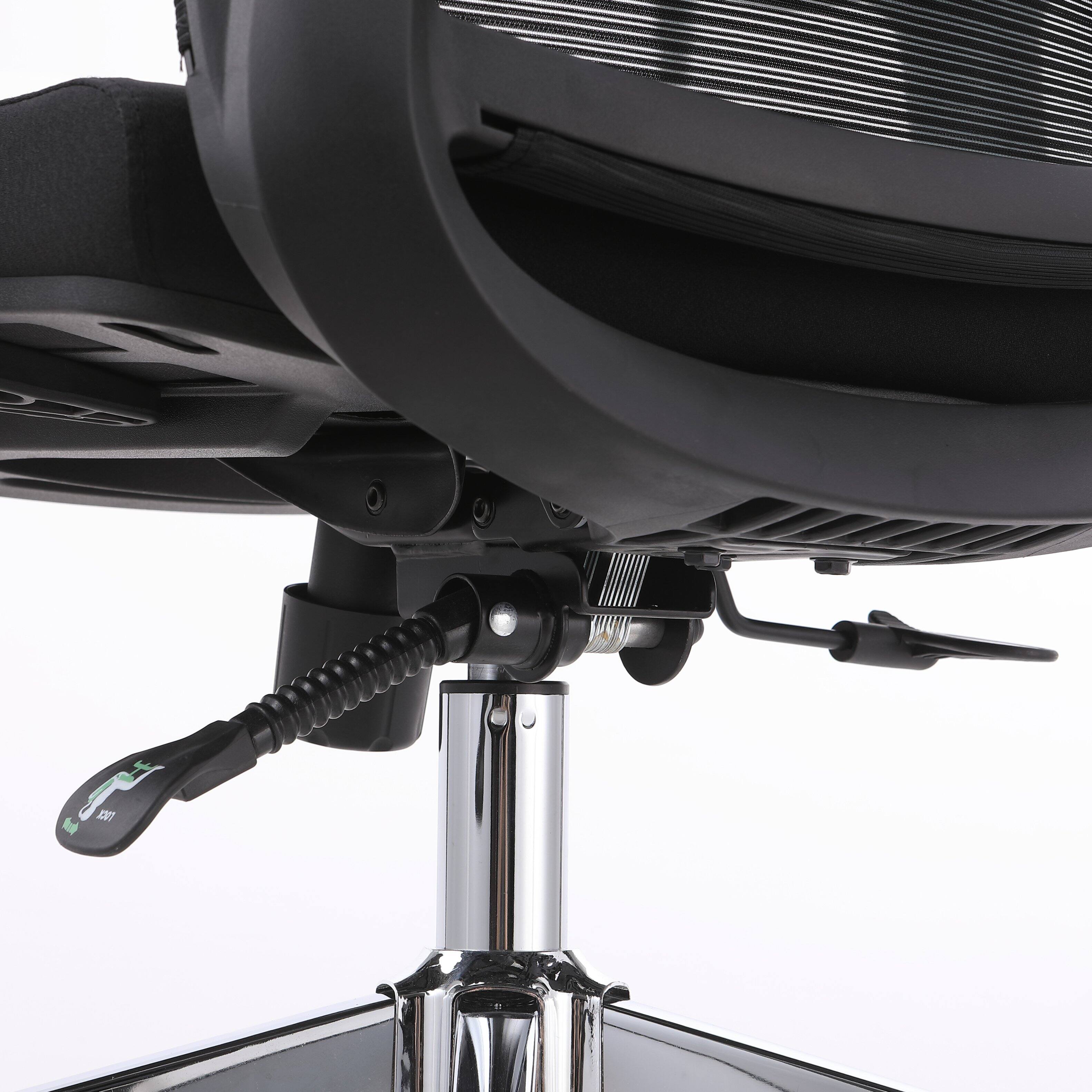 Alt View 6. LeisureMod - Amanda Collection Mesh Seat Office Chair, Ergonomic Executive Swivel Computer Desk Chair with Wheels, Home Office - Black.
