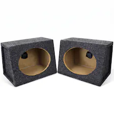 Front. QPower - QPower Angled Style 6 x 9 Inch Car Audio Speaker Box Enclosures, 2 Speaker Boxes - Black.
