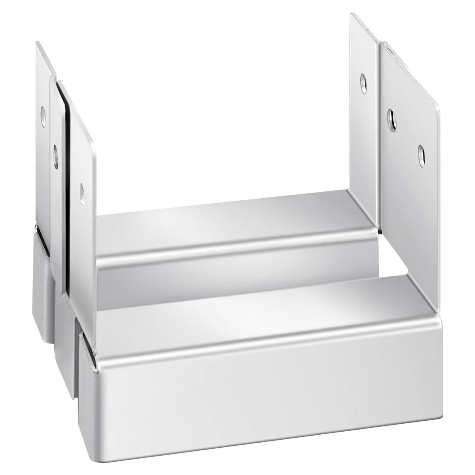 Alt View 5. VEVOR - 4x4 Post Base 10 Pcs,Inner Size 3.53x3.56inch/89.6x90.5mm Concrete Post Anchor,Heavy-Duty Zinc-Plated Carbon Steel Posts - Silver.