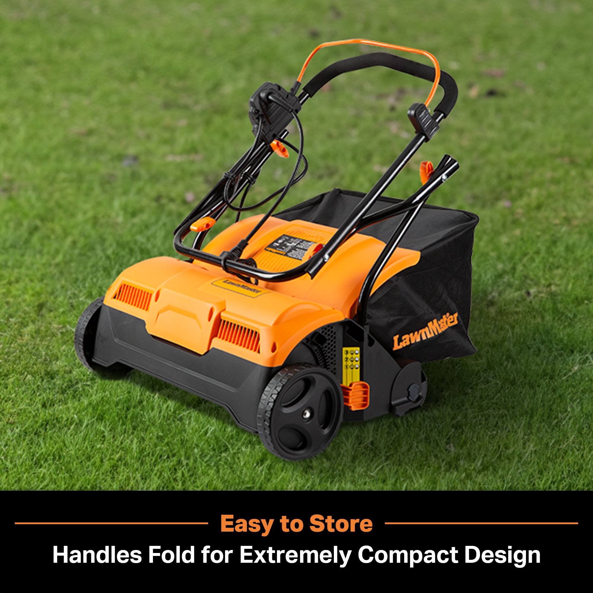 LawnMister  
Easy to Store  
Handles Fold for Extremely Compact Design