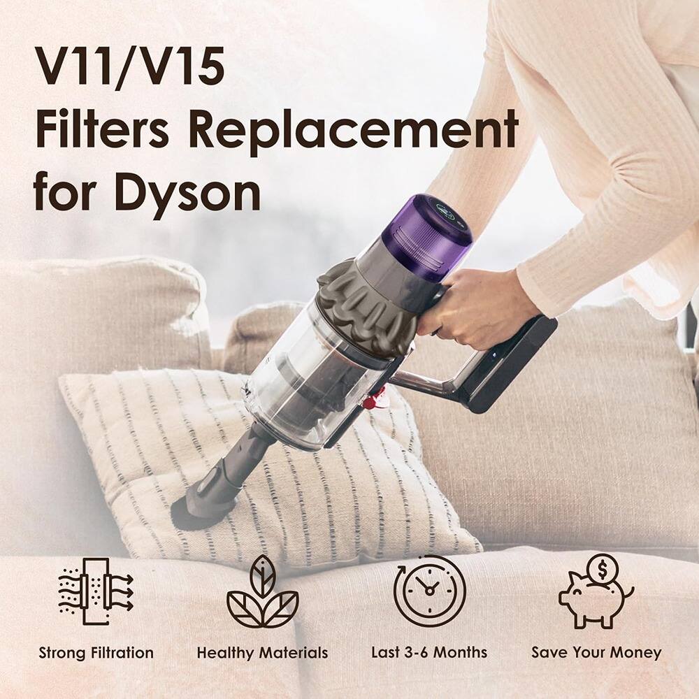 V11/V15 Filters Replacement for Dyson

- Strong Filtration
- Healthy Materials
- Last 3-6 Months
- Save Your Money