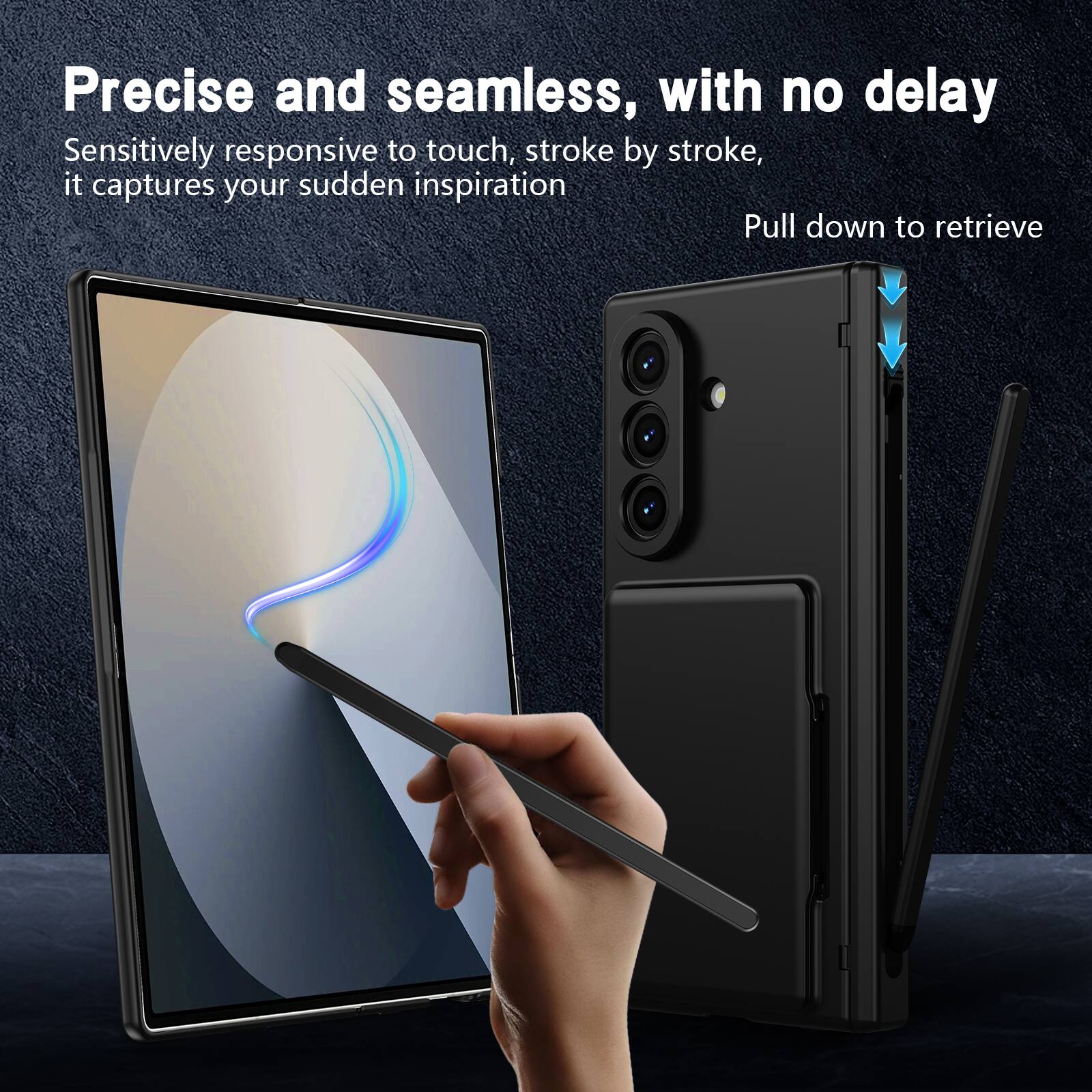 Precise and seamless, with no delay

Sensitively responsive to touch, stroke by stroke, it captures your sudden inspiration

Pull down to retrieve