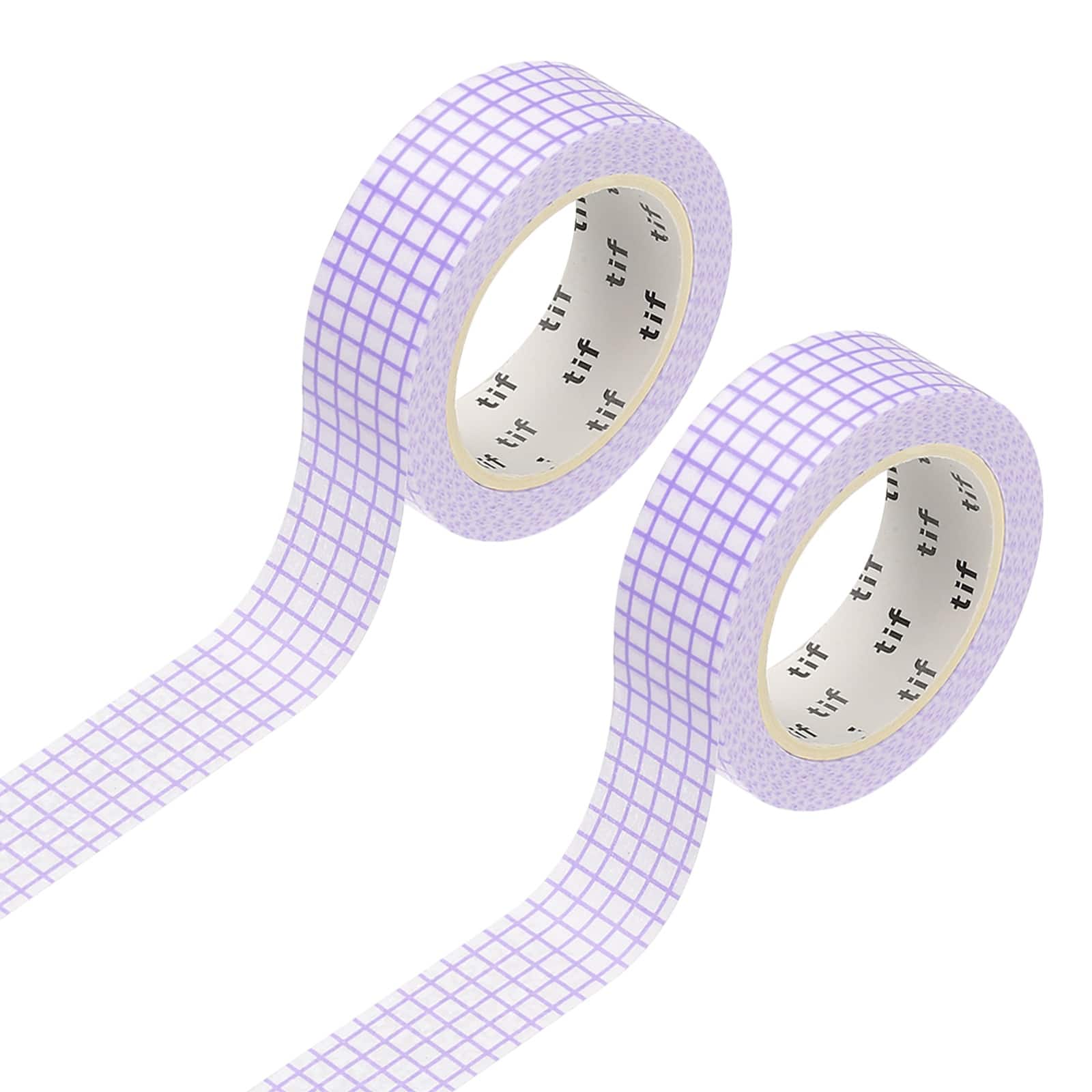 Unique Bargains - 2 Rolls Grid Washi Tape, 0.6in x 11yds Decorative Colored Masking Tape, Craft, Gift Wrap, Scrapbook, Party Decor - Lavender price history on PriceWatchPro